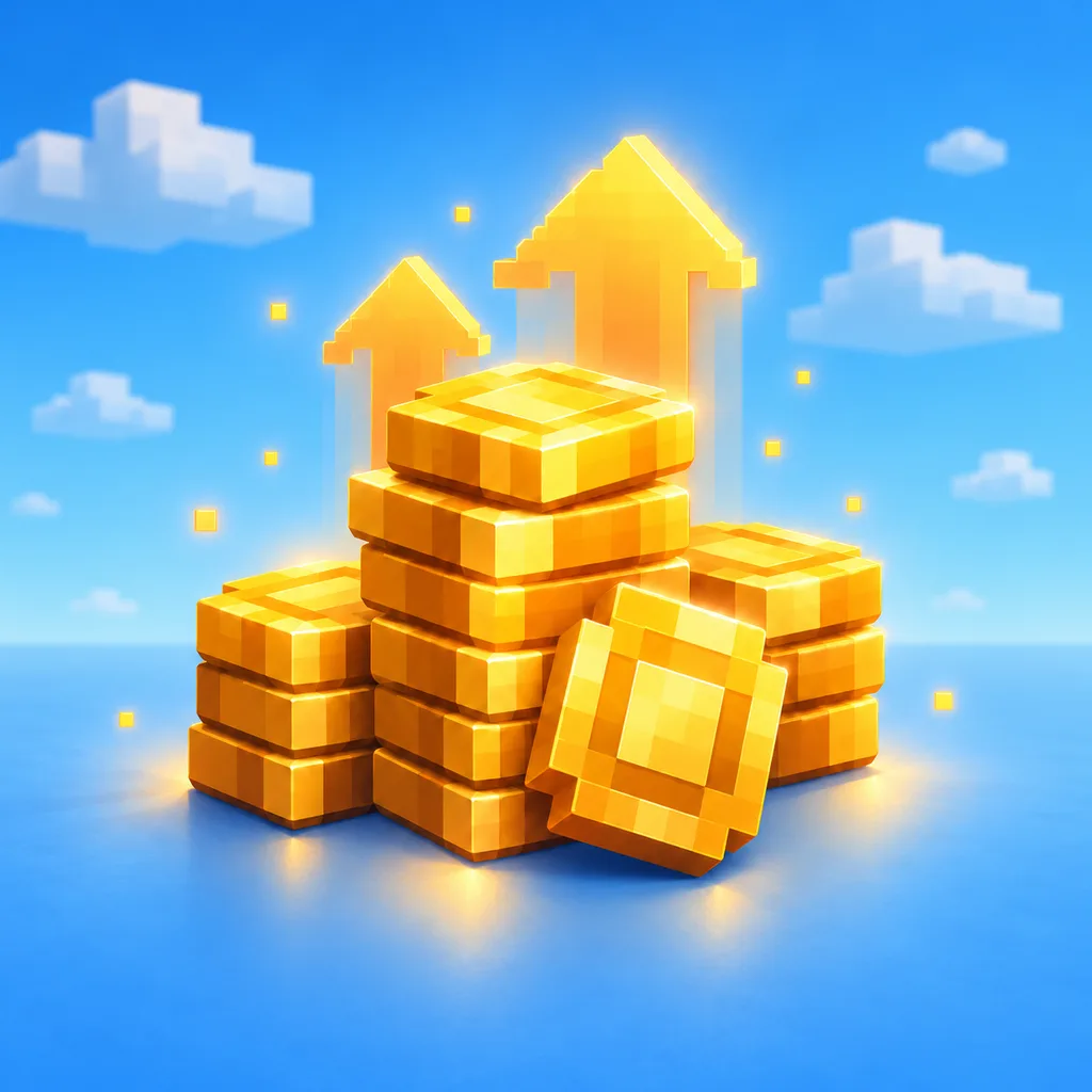 Sell booster gold coins with level-up arrows